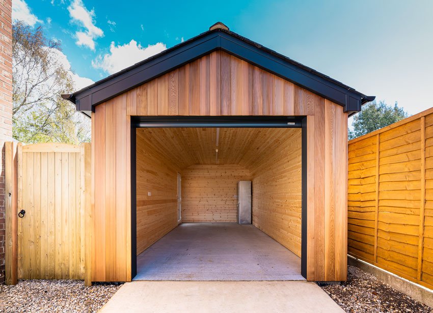 garage-bespoke-timber-oak-installation-hampshire-open